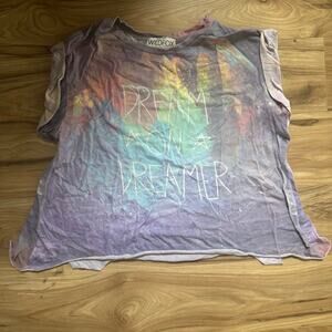 Wildfox Dream On Dreamer Pastel Rainbow Muscle Tee